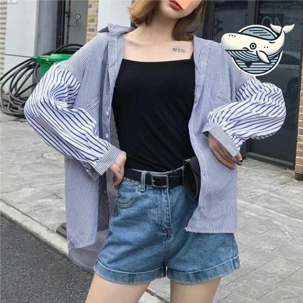 여름 스트라이프 루즈핏 남방 간절기 셔츠