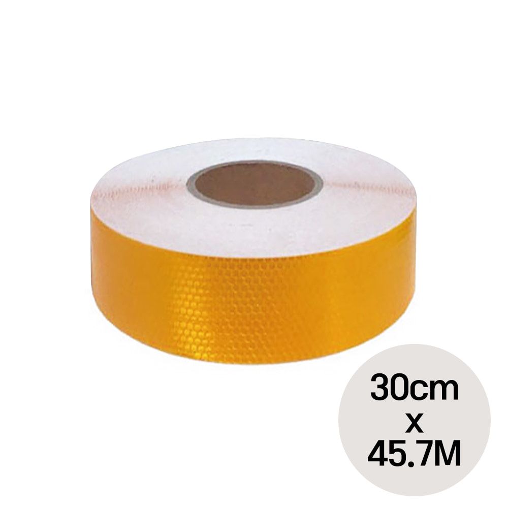 벌집패턴 고휘도 반사 테이프 황색 30cm x 45.7M 1롤