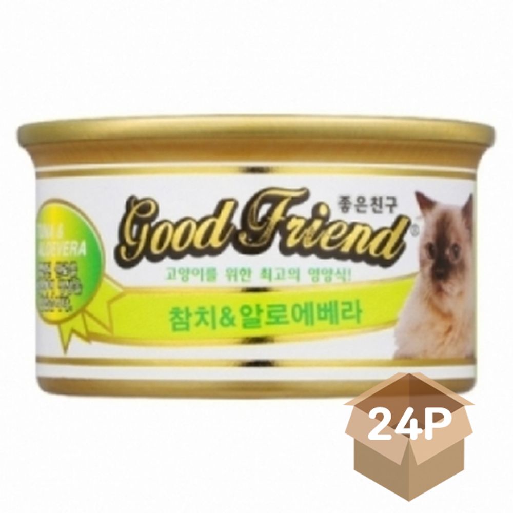고양이 습식 캔간식 참치 알로에베라 85g 24P 통조림