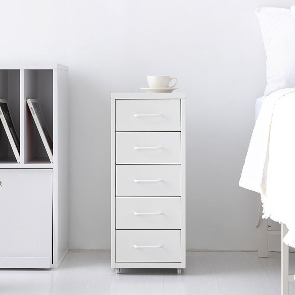 이동식 서랍장 철제 5단 책상서랍장 틈새 바퀴달린
