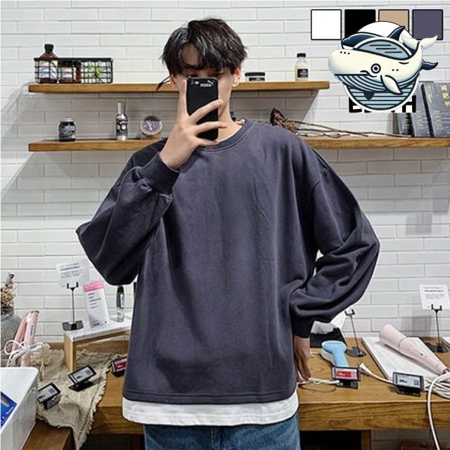 소프트 오버핏 티셔츠 봄 가을 주머니 긴팔