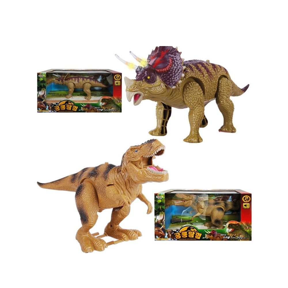 공룡탐험 티라노사우루스+트리케라톱스 2개 공룡로봇