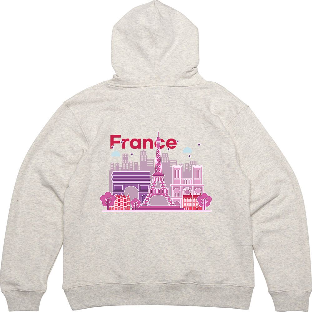 후드티 뒷면 프린트티셔츠 FRANCE 파리 에펠탑