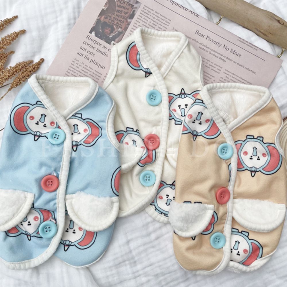 강아지 코끼리 조끼 2XL 1P 반려견 잠옷 내복 외출복
