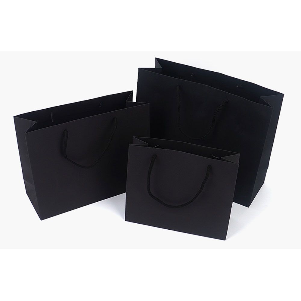 블랙 직사각 중형 쇼핑백 X10개 무지 선물백 종이백