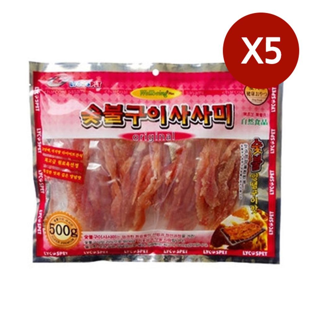 애견 사사미 간식 일상 500g 5P 숯불구이 강아지 육포