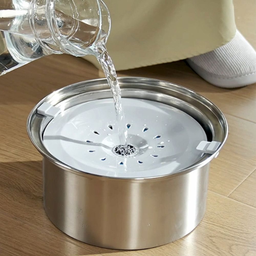 강아지 고강도 스테인리스 물그릇 2.5L 1P 필터 음수