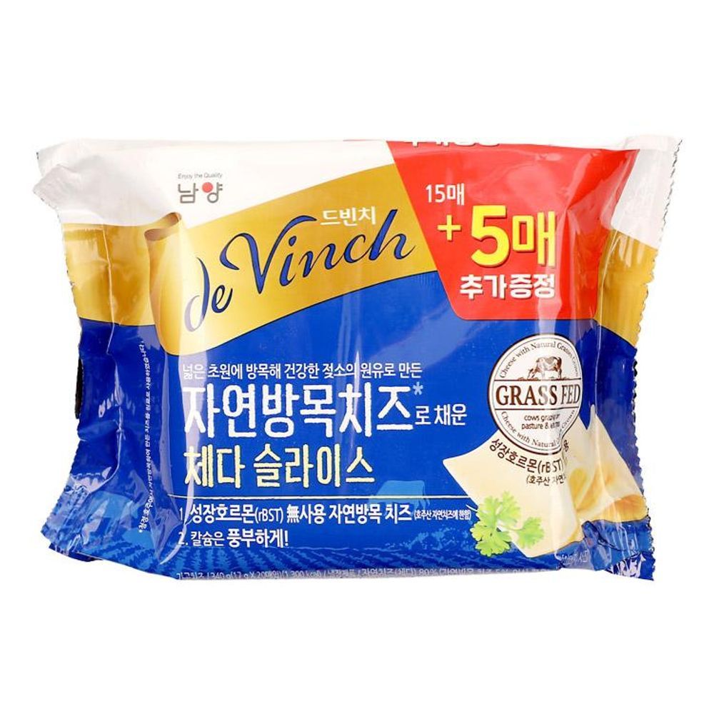 드빈치 체다 슬라이스 치즈 340G(17Gx15+5매)