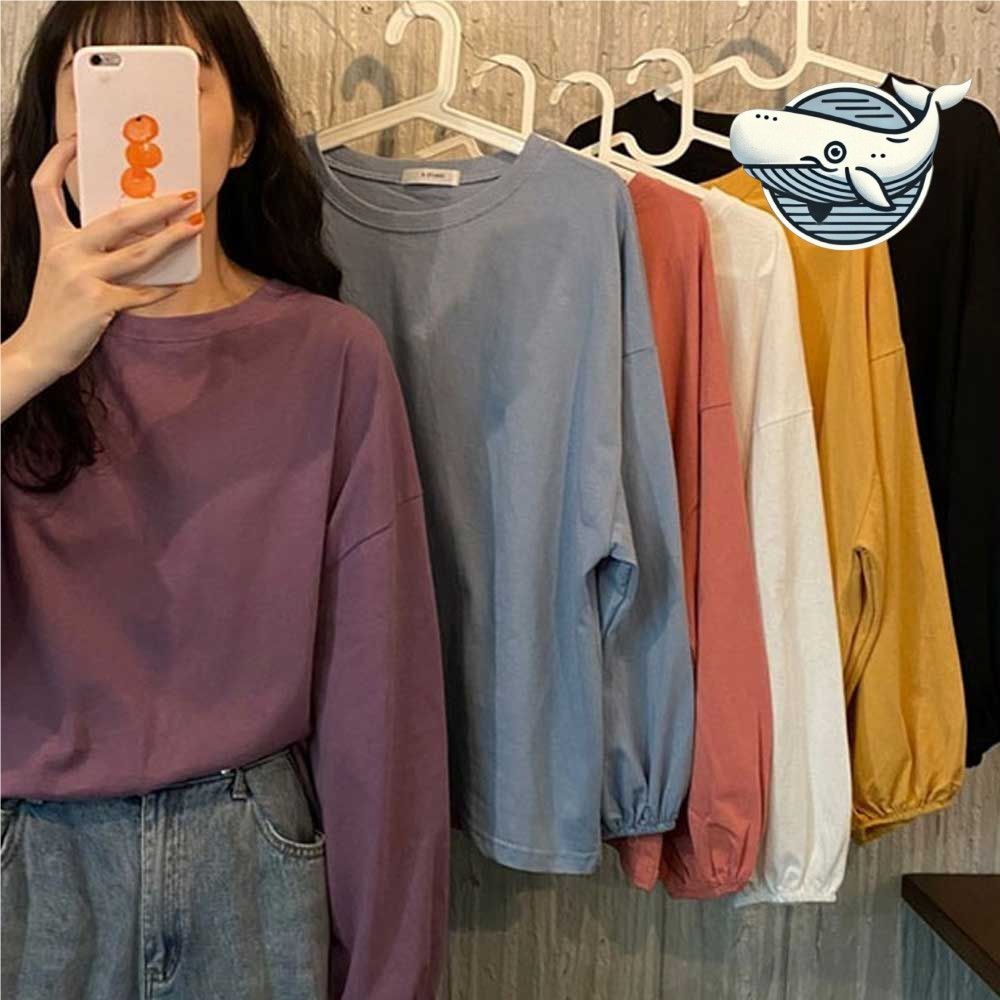 소프트 코튼 긴팔 티셔츠 기본패턴 데일리