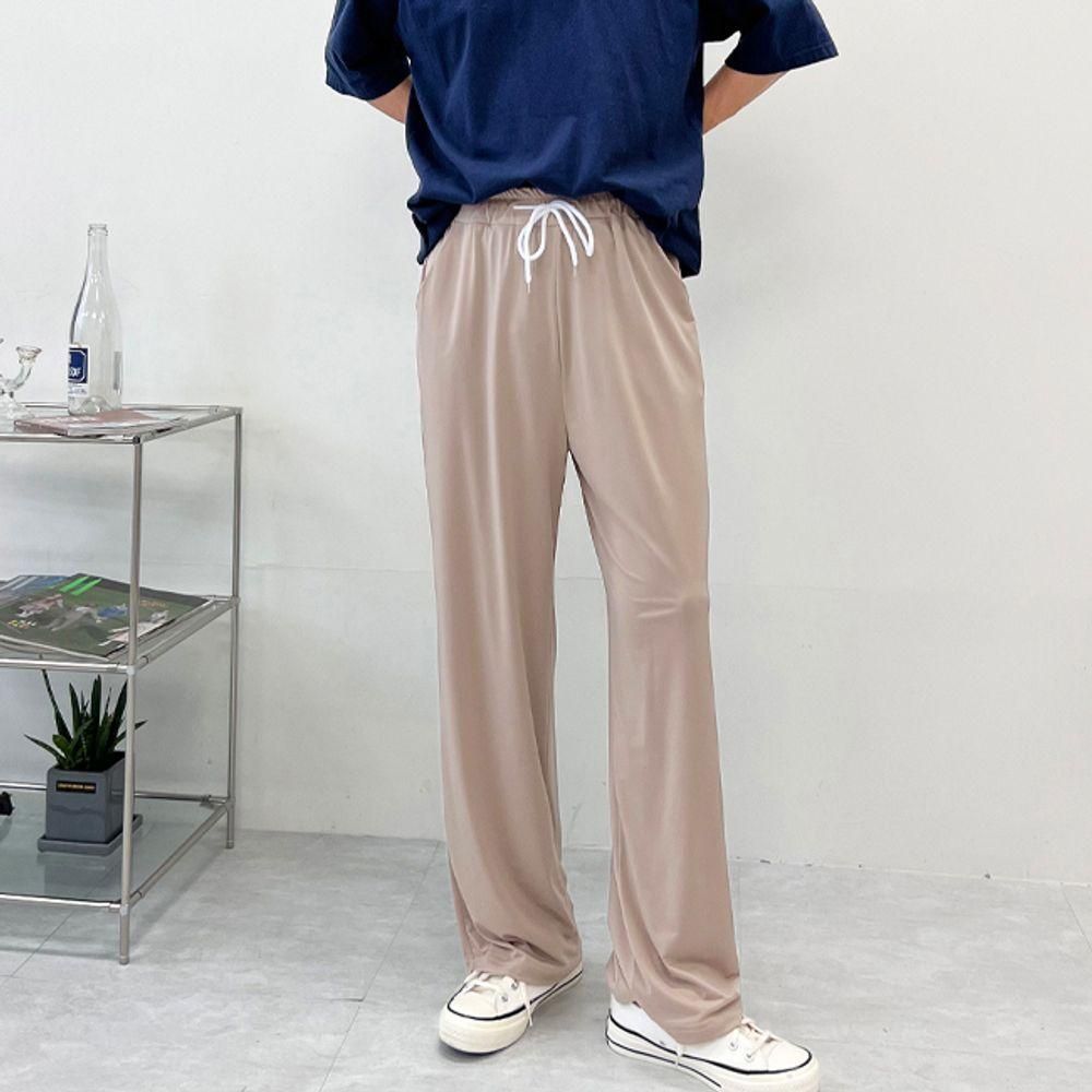 1P 편한 바지 얇은 시원한 여름 남성 팬츠 세미와이드