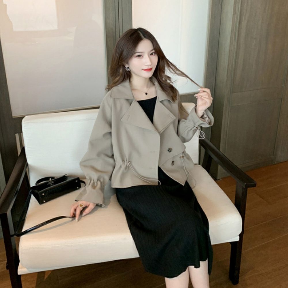 핏이 예쁜 스트링 숏 트렌치 자켓 B31
