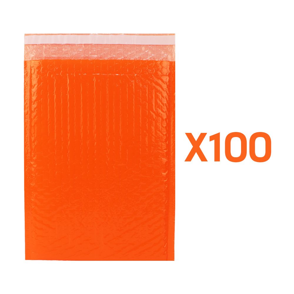 에어캡 택배안전 봉투 25cm x 37.5cm 오렌지색상100개