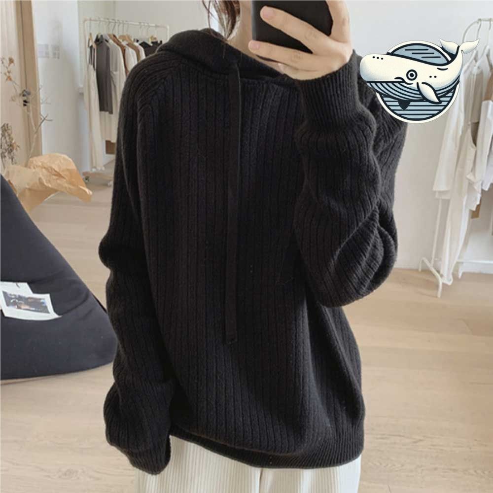 편안한 세로 골지 루즈핏 후드티 데일리 간절기