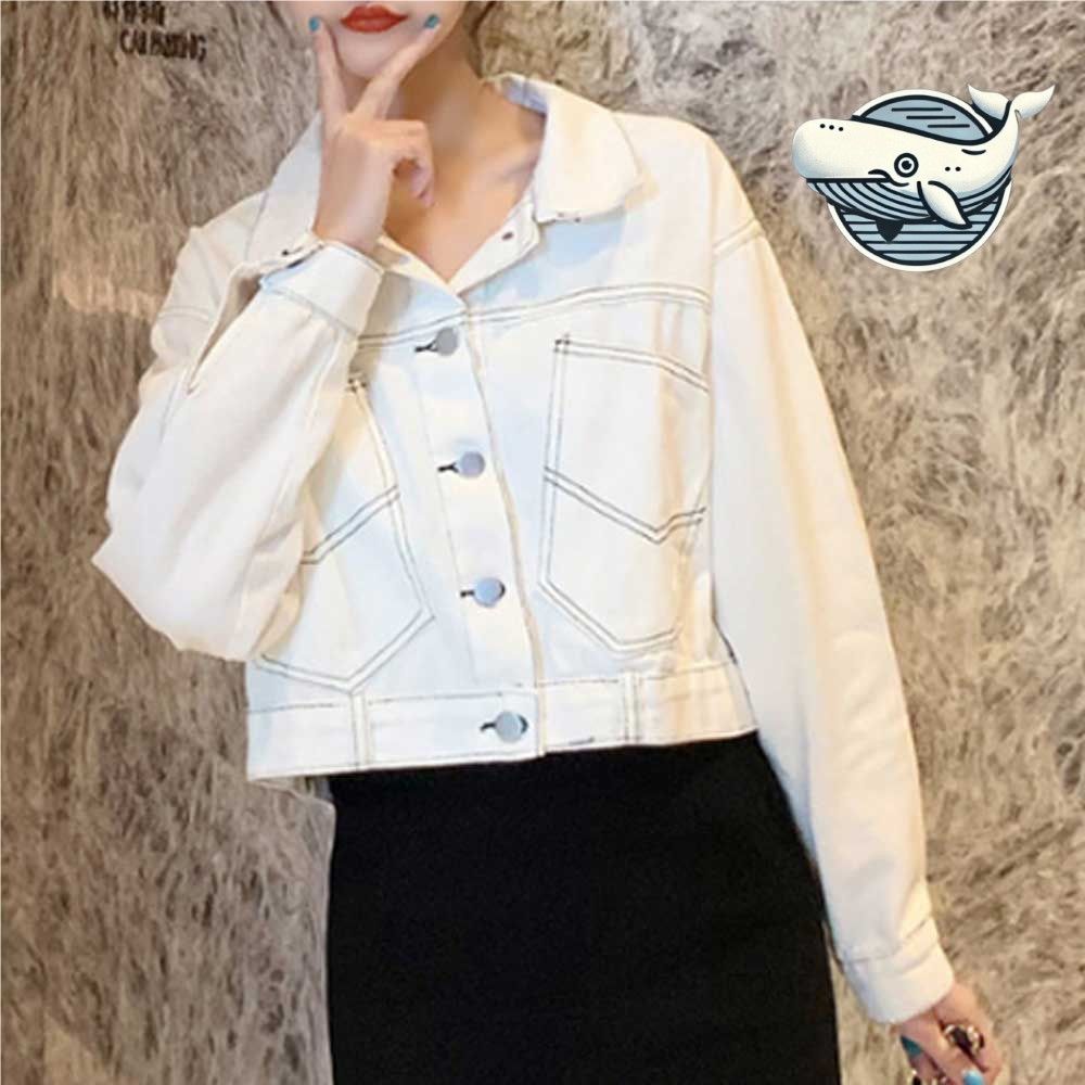 가벼운 데님 자켓 여름 세미크롭 스타일리쉬