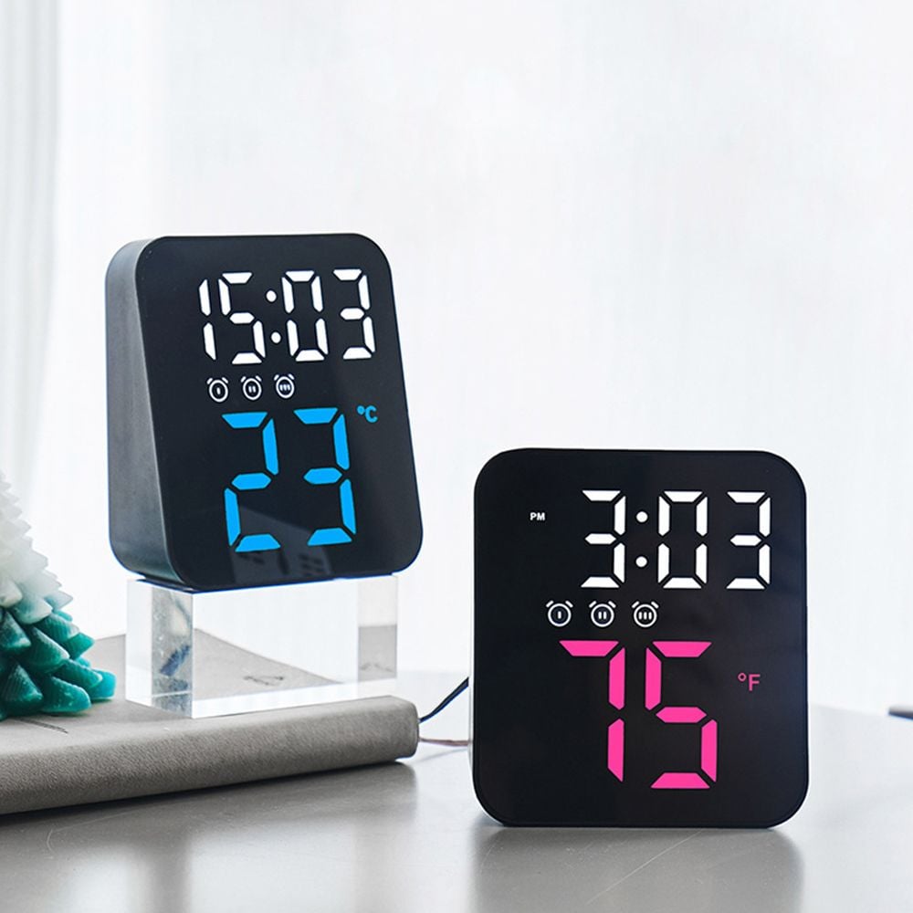 넥스원 정사각 디지털 LED 탁상 벽걸이 시계 4color