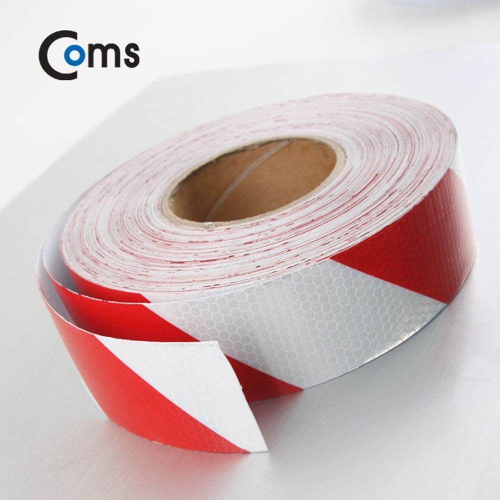 안전 형광테이프(사선)Red 5cm x 50M 반사 스티커