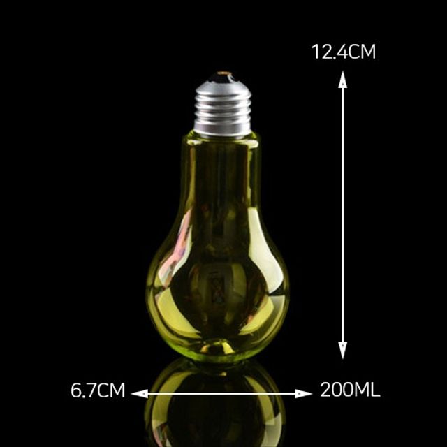 PVC용기(노랑 전구) 용기+뚜껑 200ml 100개