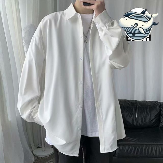 무채색 긴팔 셔츠 남성용 데일리 모던 캐주얼