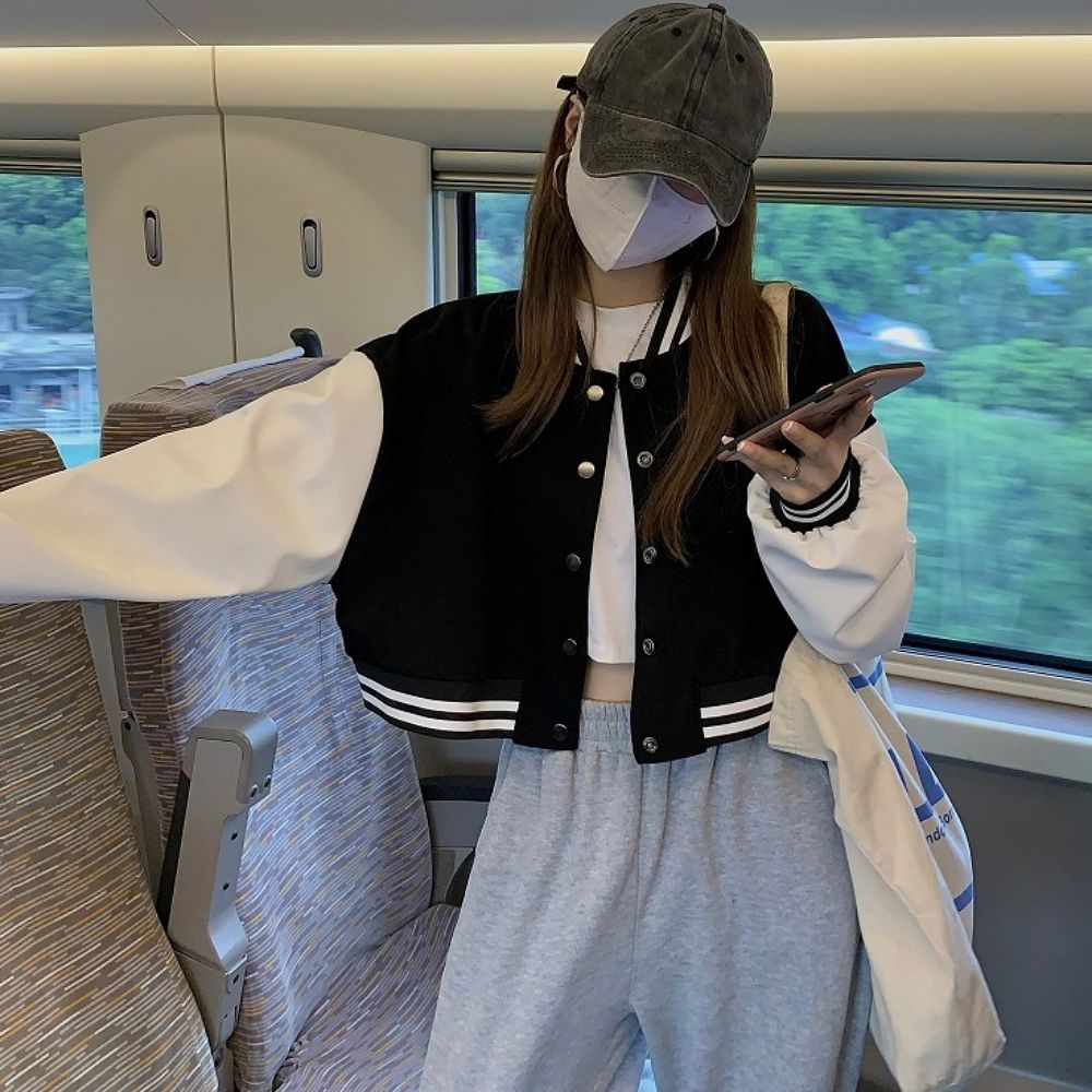 여자 데일리 바시티 크롭 자켓 야구점퍼 208