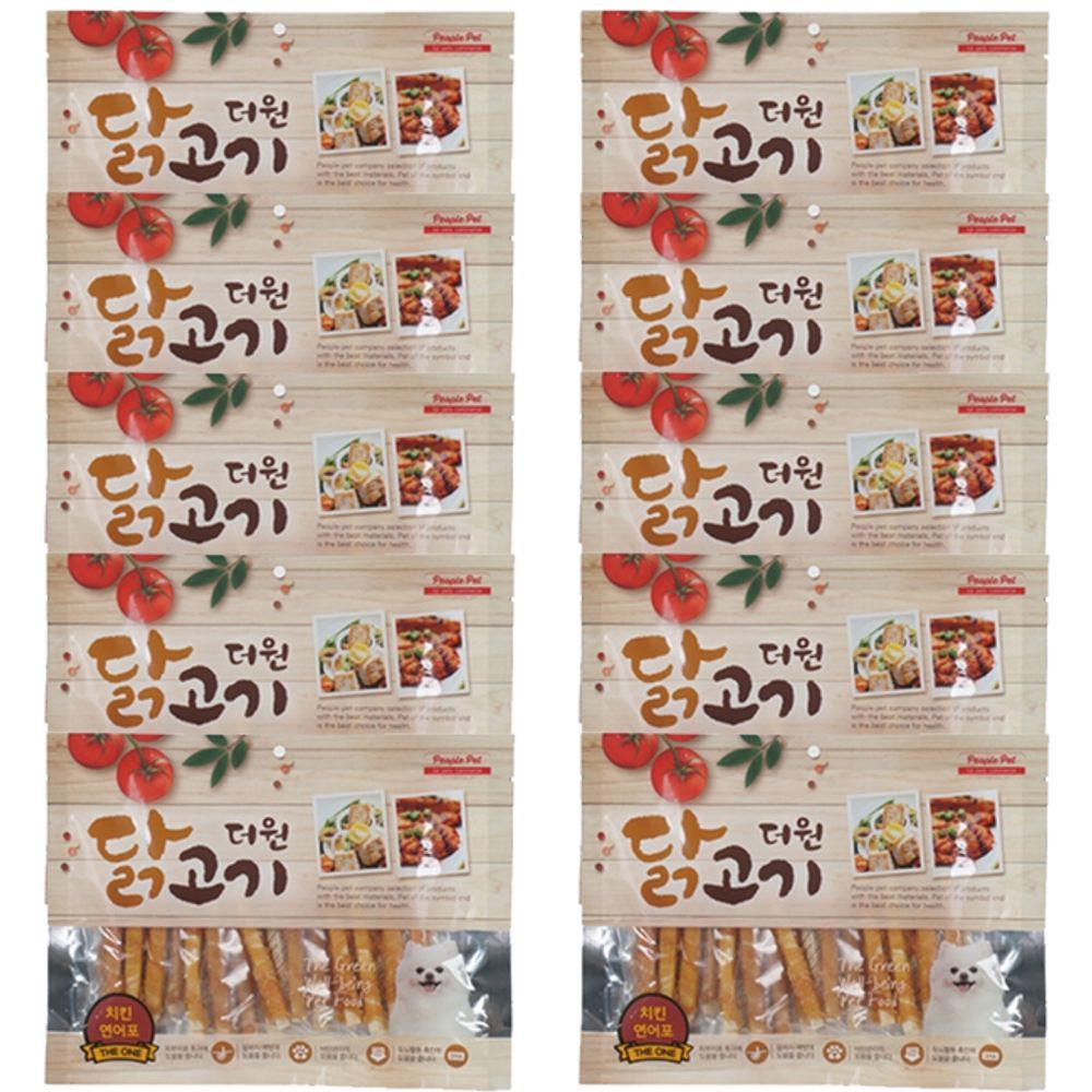 강아지 치킨연어포 더원 일상 300g 10P 반려견 개껌