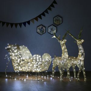 아이티알,NU 대형 LED 전구장식 골드 사슴썰매 크리스마스장식