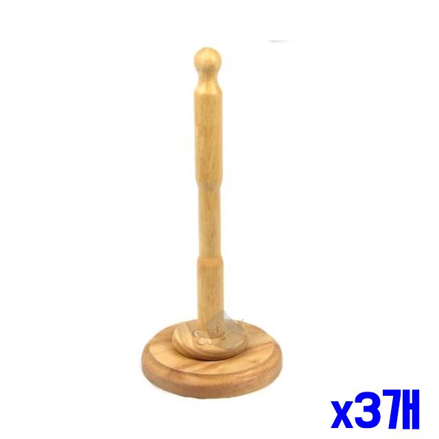 휴지걸이 원목 고무나무 키친타올걸이 x3개 키친타월