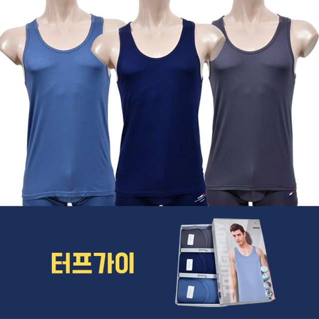 남자 여름 인견 남성 데일리 무지 런닝 3매입
