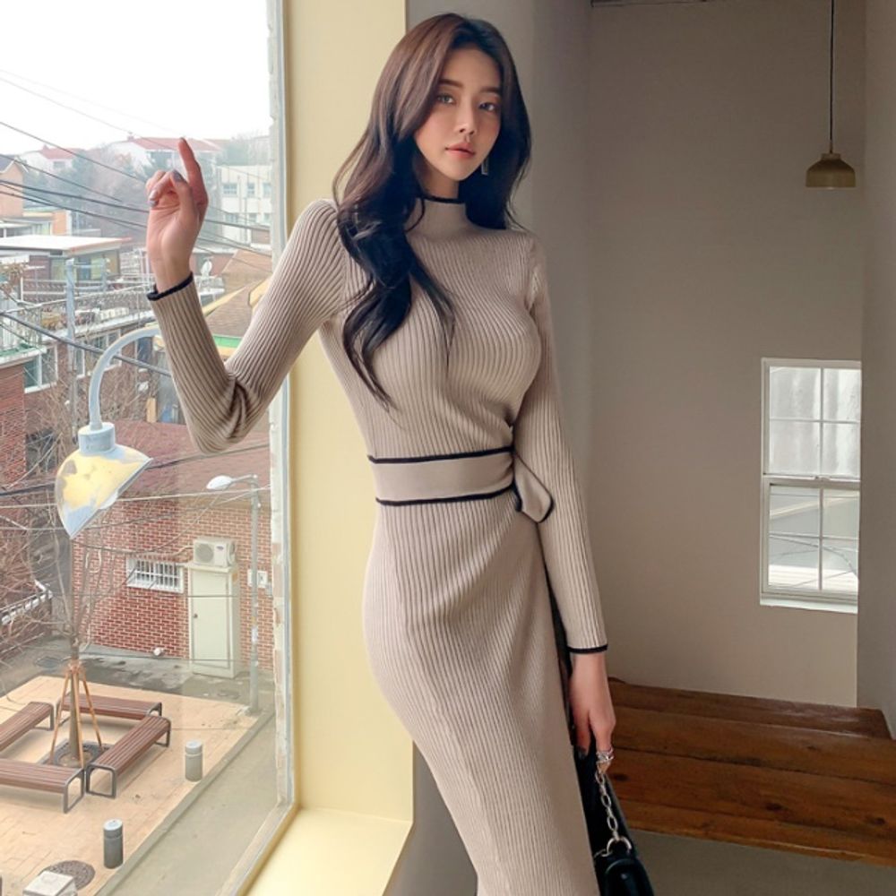 여성 리본 포인트 봄 가을 러블리한 원피스