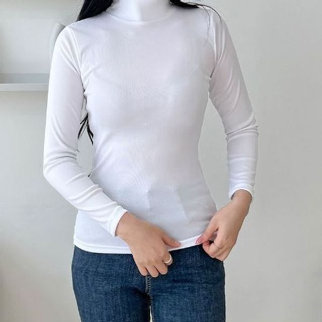 이너 여성반목티 여자티셔츠 폴라 레이어드 여성