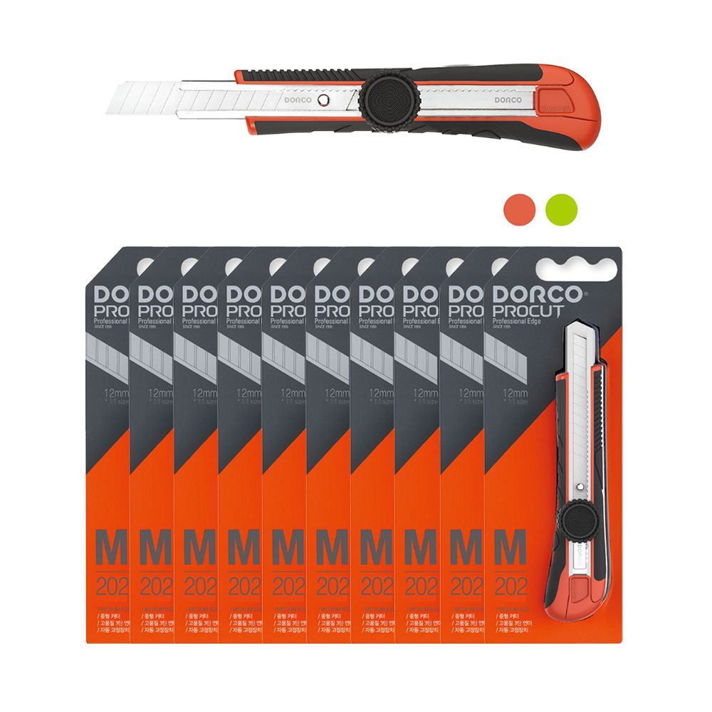 도루코 커터칼 중형 M202돌림형1갑(10개)색상랜덤