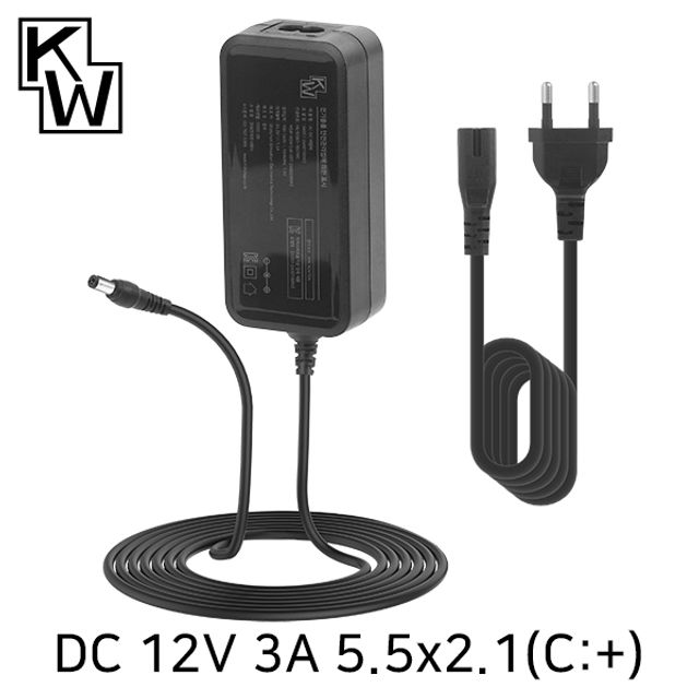 KW 12V 3A SMPS 아답터(5.5x2.1mm C대 )