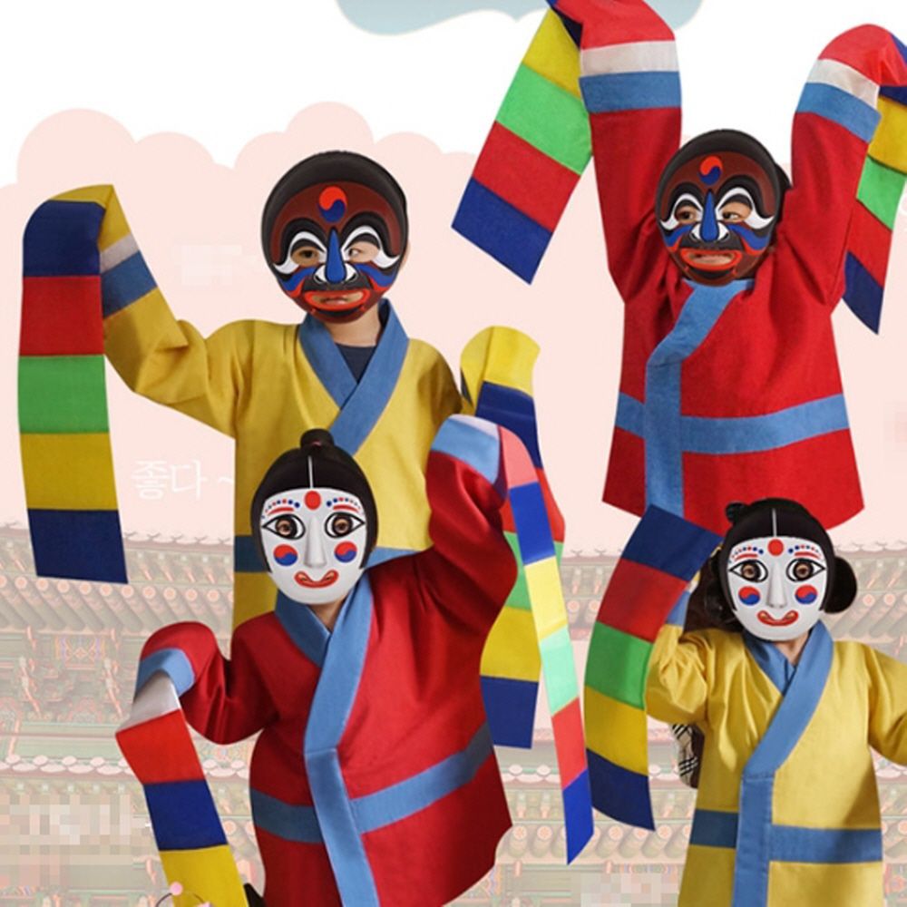 전통 탈춤 역할 놀이 양반탈 각시탈 의상 세트 12개