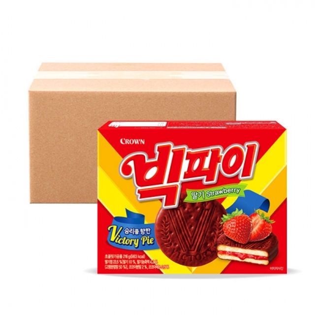 (크라운) 빅파이 딸기 216g BOX(12개입)