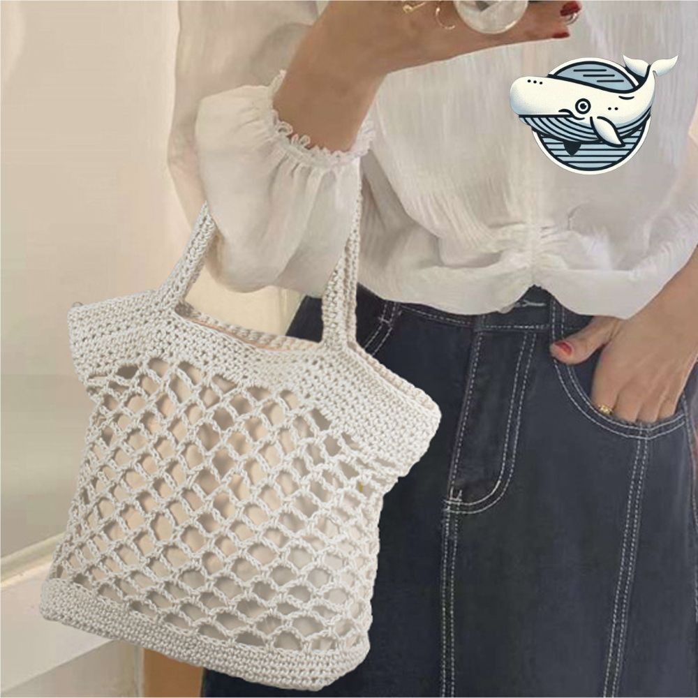 여성용 뜨개질 미니토트백 그물 수납 세련된