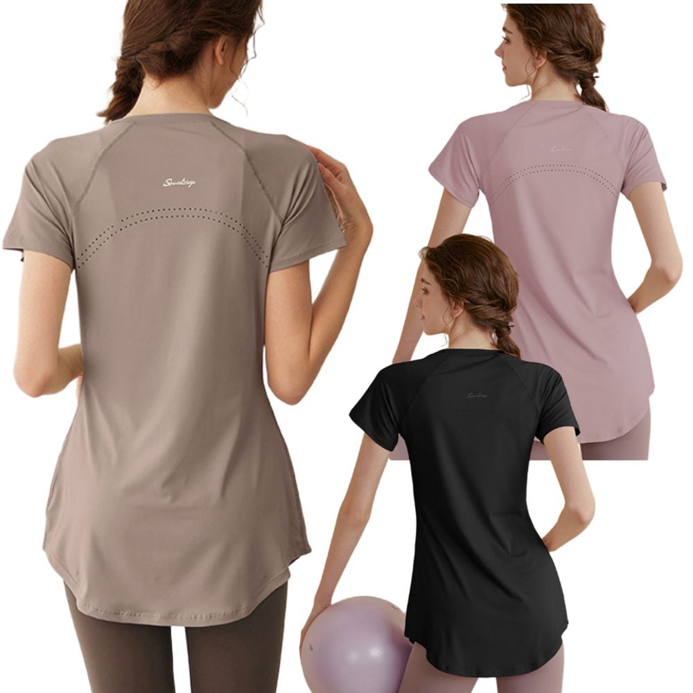 휴앤핏 여성 롱 힙커버 요가복 필라테스복 요가 상의