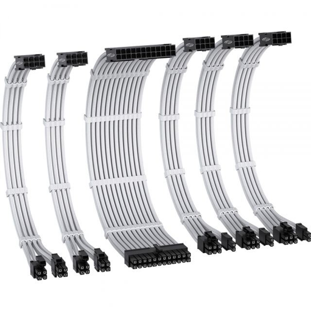 PSU 연장 16AWG 슬리빙 케이블 세트 화이트 6종 EZDIY