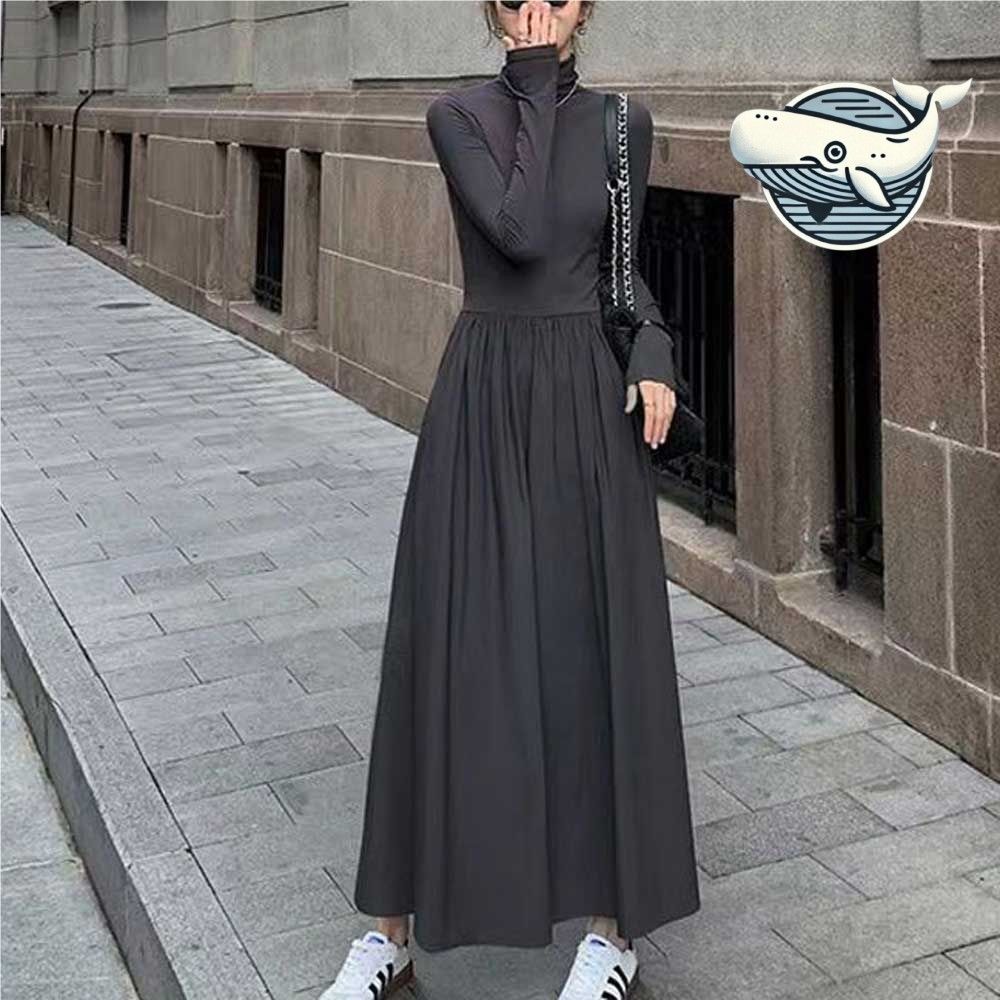 편안한 일상 원피스 A라인 하이웨스트