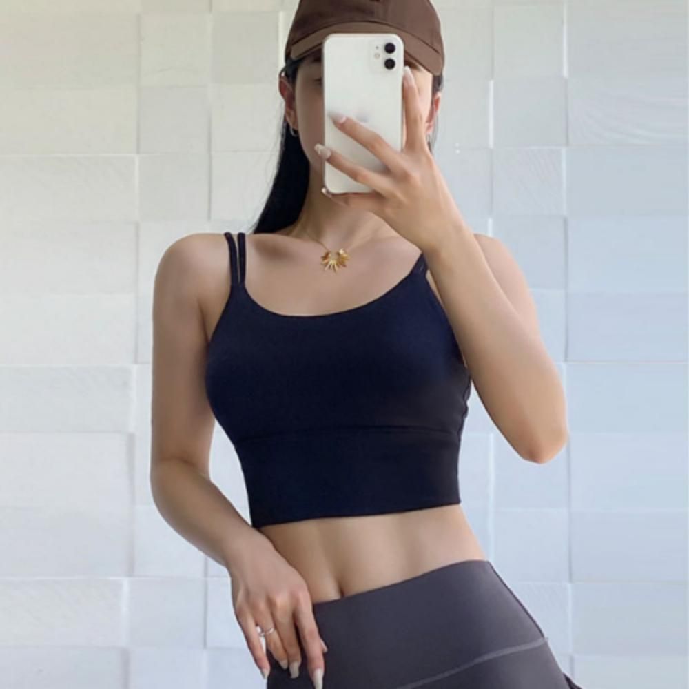 여성 데일리 헬스 요가 필라테스 일체형 캡 브라