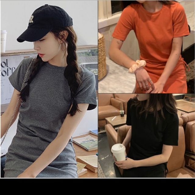 반팔미니원피스 무지 데일리 기본 원피스 데이 봄 여