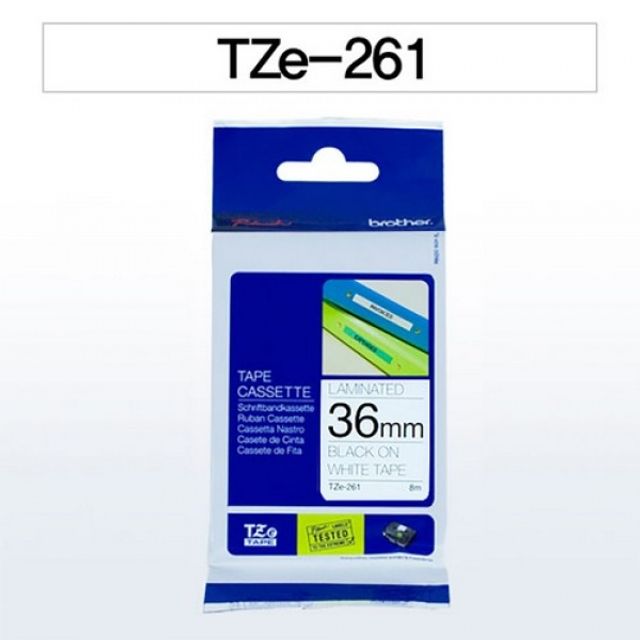 브라더테이프카트리지(TZe-261 36mm 흰색 흑문자)