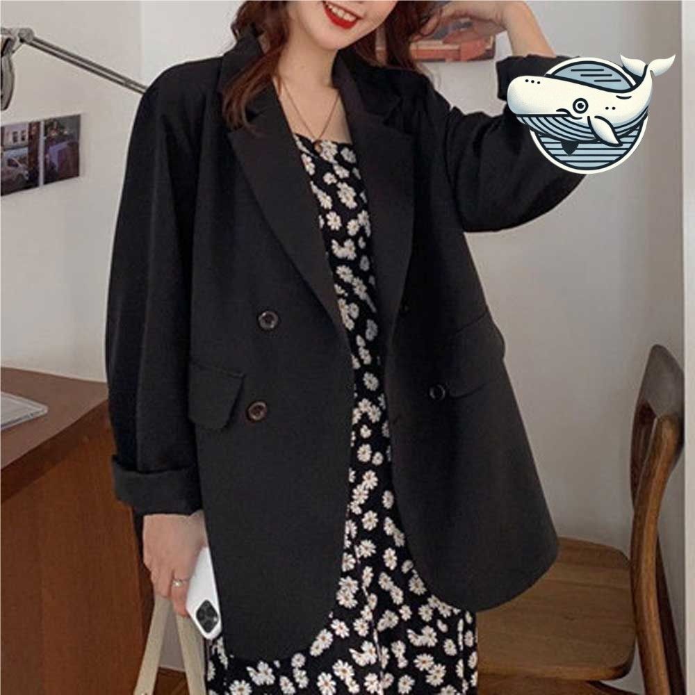캐주얼 봄 여름 더블버튼 자켓 세련된 오버핏