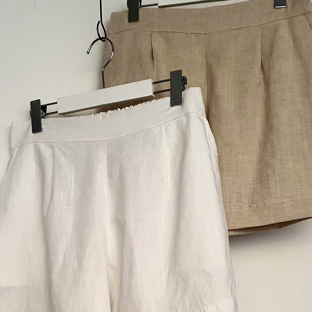 린넨 중년 여성 마담옷 반바지 밴딩 여성의류