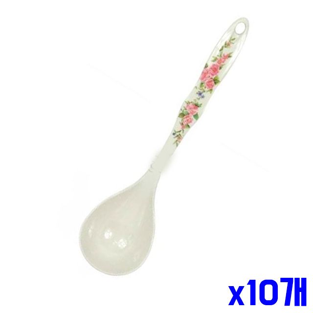 x10개 핑크로즈패턴 멜라민 계랑국자 미니국자