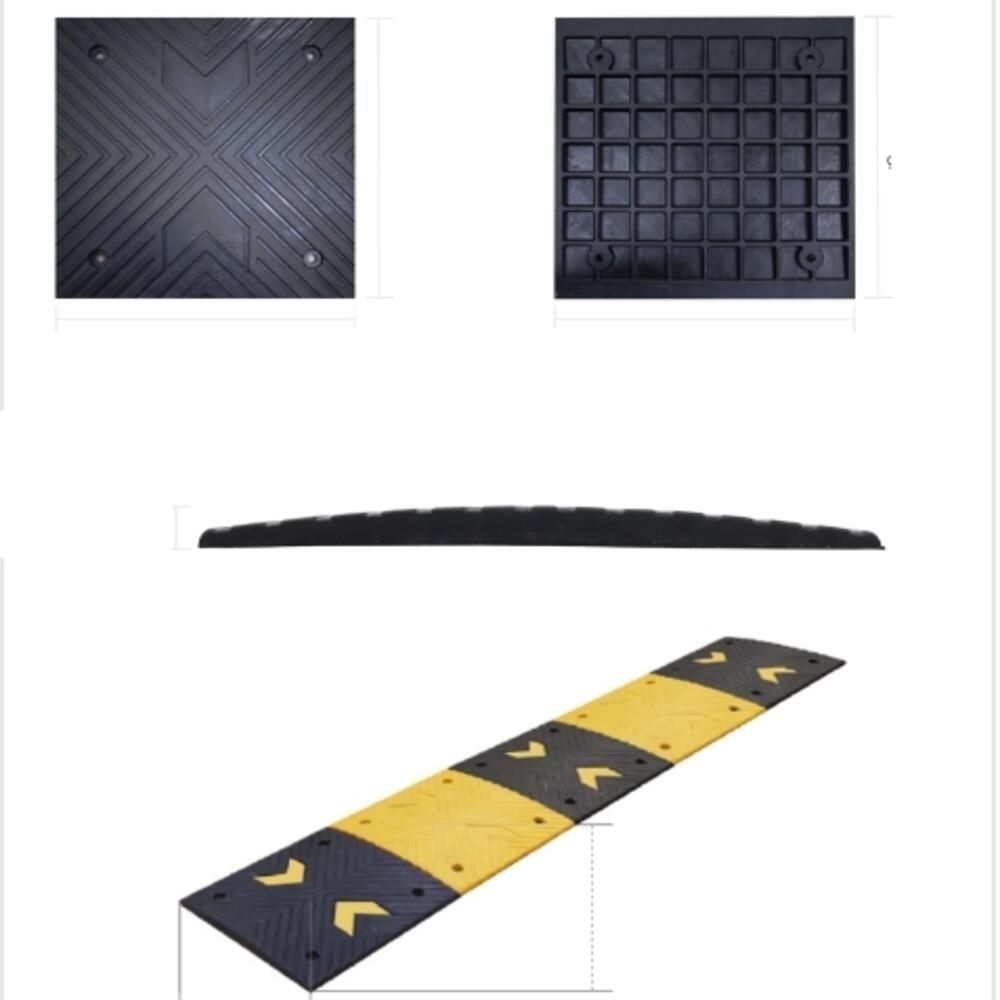 과속방지매트 감속판 W500 L500 H30 검정 화살표패턴