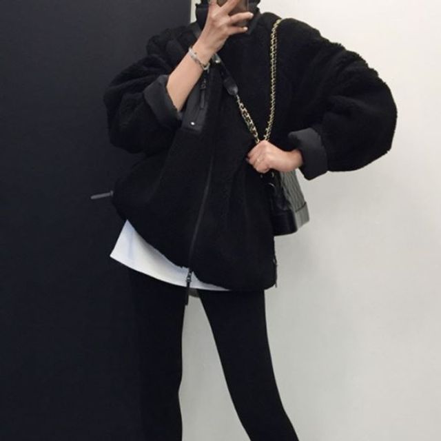 여자 뽀글이 양면 집업 여성 후리스 자켓 후리