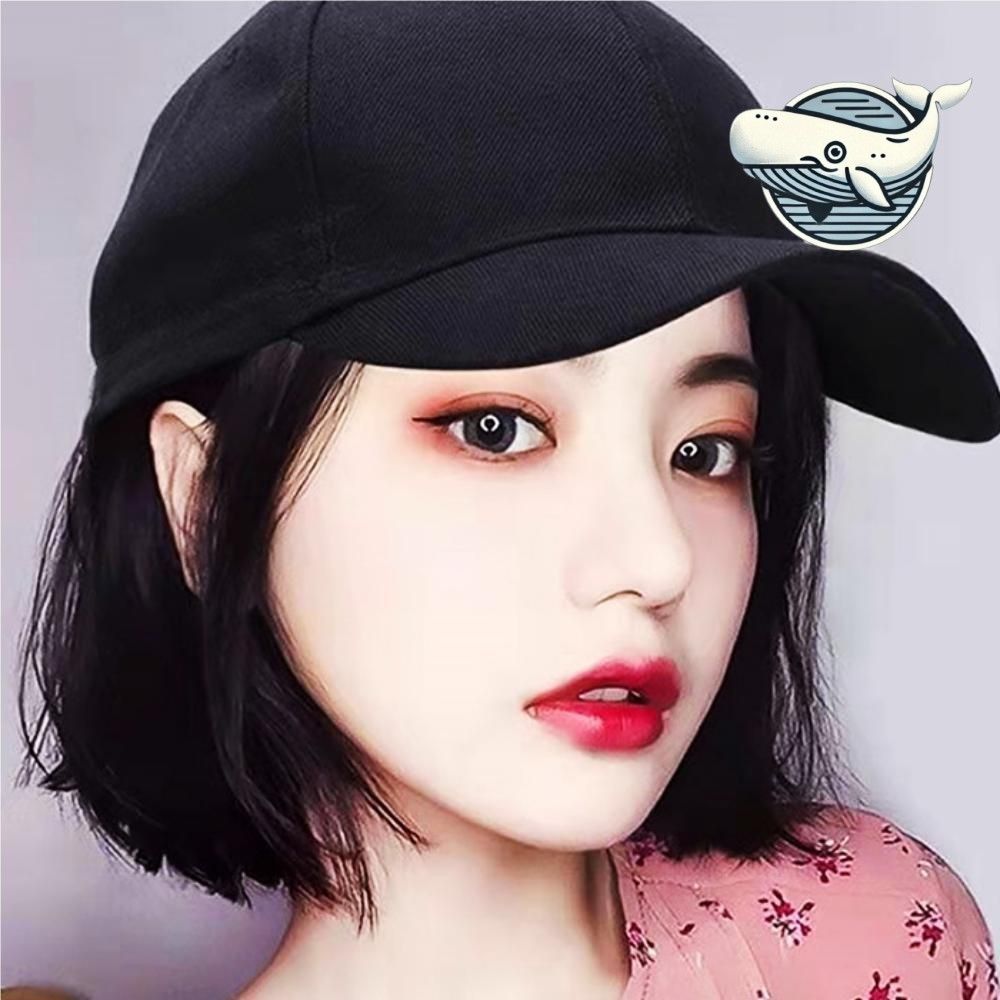 모자형 단발 짧은 가발 자연스러운 헤어스타일