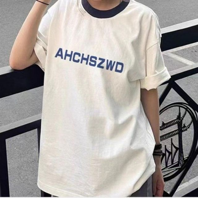 면 심플 여성 기본 티셔츠 데이 레터링 루즈핏 반팔