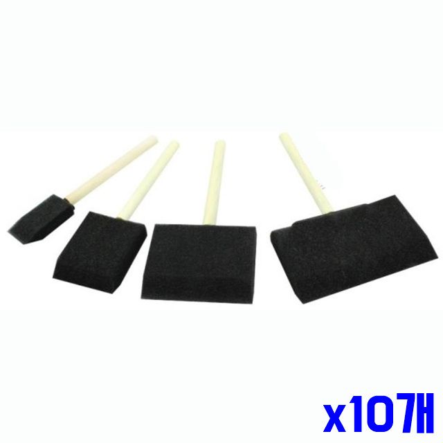 자국 4P 페인트붓 x10개 않는 폼브러쉬 스펀지 남지