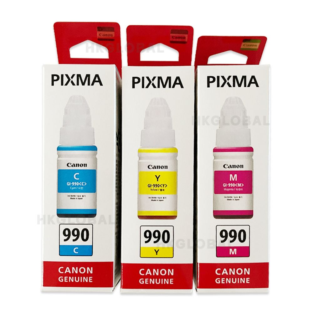 PIXMA G3915프린터 적용 GI-990 파랑 빨강 노랑 3색