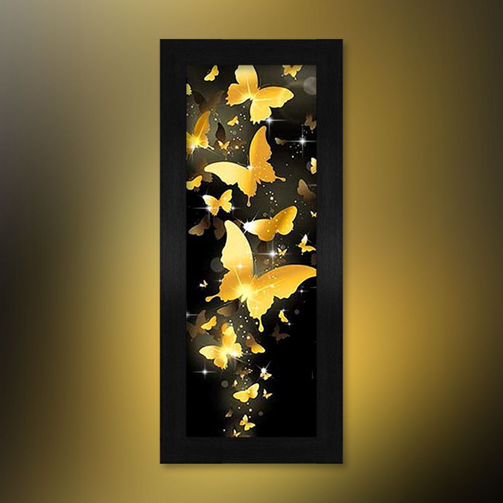황금 나비 (보석십자수 액자세트) 30x60